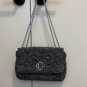 Maje Clover Tweed Chain Shoulder Bag